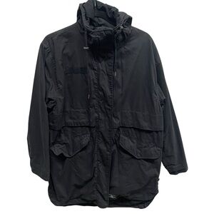 Alpha Industries men’s black jacket military utility style large zip up hood